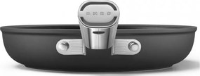 Tigaie cu capac SMEG CKFF2401BLM, 1,9 l, Ø24 cm, Acoperire cu teflon, Pana la 250°C, fără PFAS, Inductie, Negru