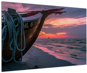 Tablou -Barcă la mal (90x60 cm)