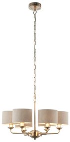 Endon 99151 - Lustru HIGHCLERE pe lanț, 6xE14/28W/230V, gri/crom mat