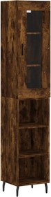 vidaXL Dulap înalt, stejar fumuriu, 34,5x34x180 cm, lemn prelucrat