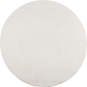 vidaXL Covor IZA aspect scandinav, cu fire scurte, crem, Ø 120 cm