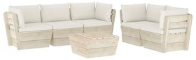 3063518 vidaXL Set mobilier grădină din paleți, 6 piese, cu perne, lemn molid