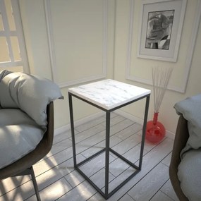 Măsuță laterală PURE 62x35 cm albă/neagră