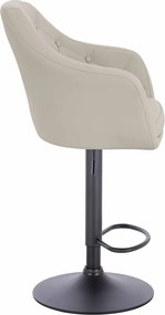 HR831W Scaun Ecru Piele Ecologica Premium Soft cu Bază Neagră