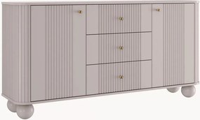 Comodă cu sertare Vesper 160 cm - cașmir / mânere aurii / picioare sferice