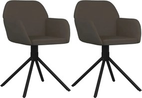 vidaXL Scaune de bucătărie pivotante, 2 buc, gri închis, catifea