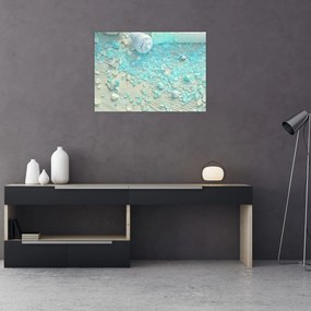 Tablou pe sticlă - Atmosfera de litoral în nuanțe turcoaz (70x50 cm)