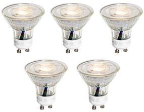 Set de 5 becuri LED GU10 50mm clare 3W 230 lm 2700K