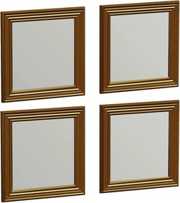 Set 4 oglinzi LOZA, auriu, 40x40 cm