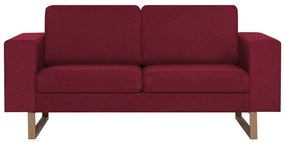 Canapea cu 2 locuri, rosu vin, material textil Rosu, Canapea cu 2 locuri