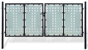 vidaXL Poartă de gard cu o singură ușă neagră, 300x125 cm