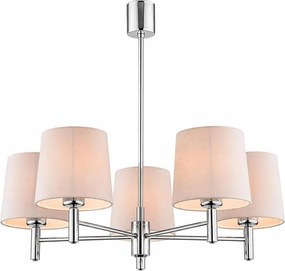 Brilagi - Lustru cu tijă MONTE 5xE27/60W/230V bej/crom lucios