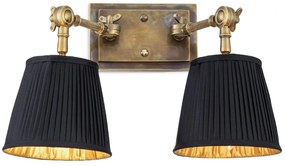 Aplica de perete dubla up or down, alama vintage/ abajur negru, Wentworth