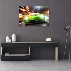 Tablou - Mașină de curse verde (90x60 cm)