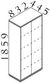 Dulap înalt Creator 83,2 x 44,5 x 185,9 cm, alb / antracit