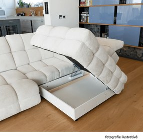 Set canapea extensibilă cu funcţie de extensie electrică, bej-gri Taupe, pe stânga, TOLLO L ROH