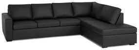 Colțar Scandinavian Choice C115Negru, 287x199x80cm, Picioare: Lemn