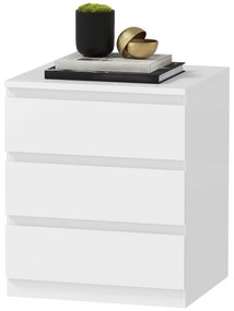 HOMCOM Comodă 3 sertare cu închidere silențioasă Comodă pentru living Birou Stil modern 45x40x52,8 cm Alb | Aosom Romania