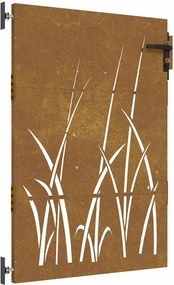 vidaXL Poartă de grădină 85x150 cm, oțel corten, design cu iarbă