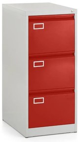 Dosar metalic A4 - 3 sertare, 45,5 x 62 x 101,5 cm, incuietoare cilindrica, rosu - ral 3000