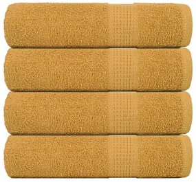 vidaXL Prosoape de baie 4 buc Aur 100x150 cm 360 g/m² 100% bumbac