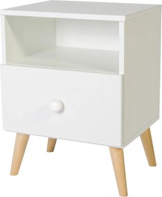 Noptiera cu sertar, 40x53x37 cm, Logan, ADRK Furniture (Culoare: Alb)