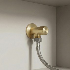 Robinet colțar 02 1/2" x 3/4" Brush Gold