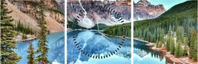 Tablou - Lacul Moraine (cu ceas) (90x30 cm)