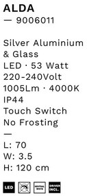 Oglinda baie cu iluminat LED IP44 Alda, 70x120cm