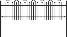 vidaXL Gard Arcuș cu Vârfuri Negru 200 x 130 cm