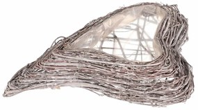 Husă funerară pentru flori, inimă, 23 x 36 x 7 cm,din răchită