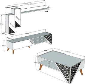 Set mobilier living, Hanah Home, Beril, Maro