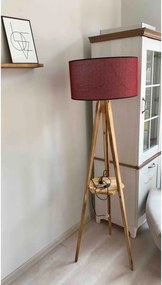 Lampadar cu masuta metal-,nuc-rosu, Homs, 153 cm,40010