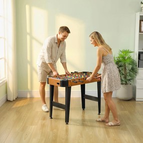 SPORTNOW Baby-foot 92 cm, 22 jucători, 2 mingi, contoare manuale, mânere antiderapante, maro | Aosom Romania