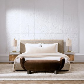 Pat dublu tapitat design LUX Ashford 180x210cm, Beckett beige