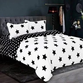 Lenjerie de pat din microplus Culoare alb, BLACK STARS
