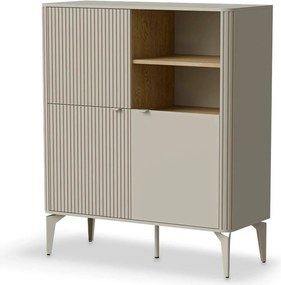 Comoda BELUCI, casmir/stejar, PAL laminat/metal, 97x40x116 cm