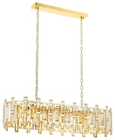 Candelabru cu lanț CRYSTALLINE 13xE14/40W/230V auriu