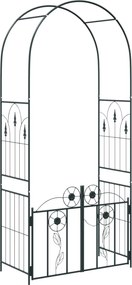 vidaXL Arc de Grădină cu blocare Negru 102 x 50 x 218 cm