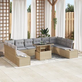 vidaXL Set de canapele pentru grădină 11 pcs bej și gri deschis