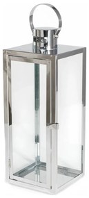 Felinar decorativ 38 cm, crom lucios