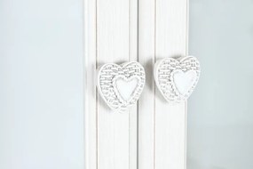 Vitrina, alba, din lemn masiv, Magnolia