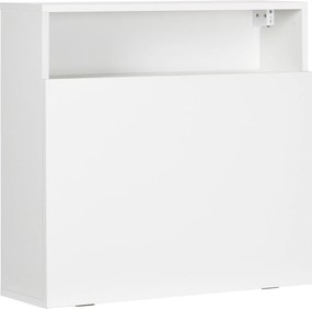 HOMCOM Birou suspendat birou de perete cu tavă pliabilă și 3 compartimente - 64 x 20 x 60 cm - alb | Aosom Romania