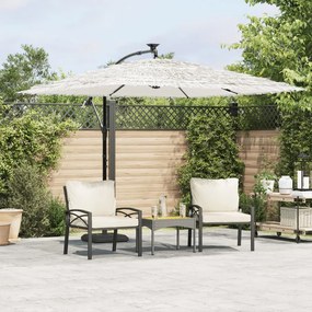 vidaXL Umbrelă soare de grădină stâlp din oțel, alb 269x269x235cm