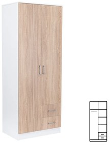 Dulap Miami 80x205 cm stejar sonoma-alb