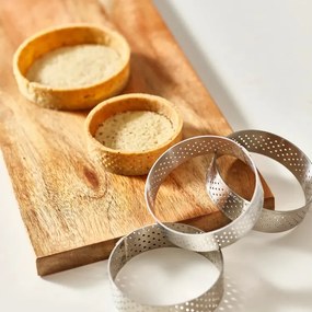 Inel de tort perforat rotund De Buyer 3098.05, 12,5 cm, oțel inoxidabil, 12,5 cm