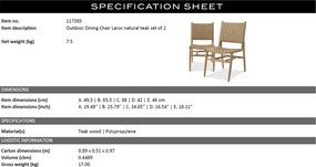 Set de 2 scaune pentru exterior, design LUX, Laroc