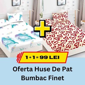 Pachet promotional 1 + 1 Husa de Pat Din bumbac Finet, LP-PPHBF-35