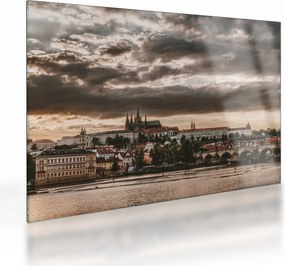 Tablou pe sticlă - Praga înnorită (70x50 cm)