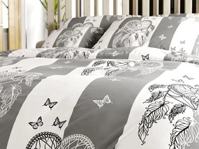 Lenjerie de pat din bumbac TIRLAN gri-alb Dimensiune lenjerie de pat: 70 x 90 cm | 140 x 200 cm